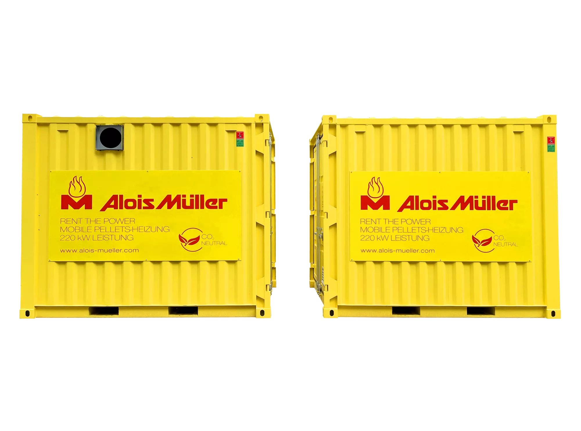 Heizcontainer WLC220P Vorder- und Rückansicht